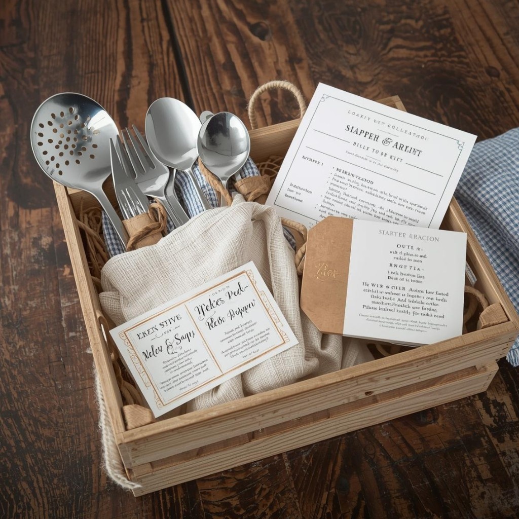 Beginner cook starter kit (utensils + apron + cards)